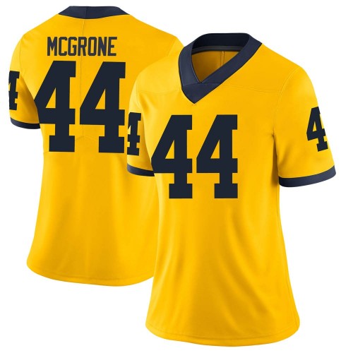 Cameron McGrone Michigan Wolverines Women's NCAA #44 Maize Limited Brand Jordan College Stitched Football Jersey ADT1754AF